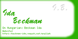 ida beckman business card